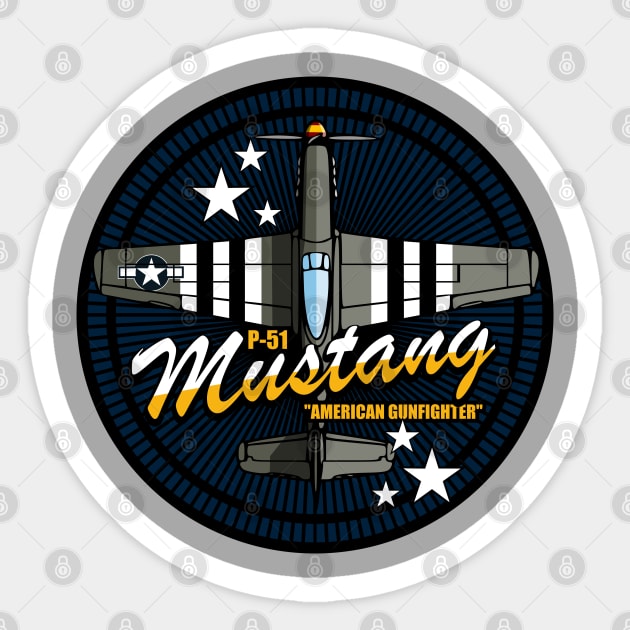 WW2 P-51 Mustang Patch Sticker by TCP